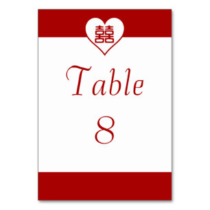 Tarjeta De Mesa Felicidad doble - Corazón rojo audaz