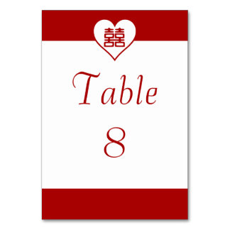 Tarjeta De Mesa Felicidad doble - Corazón rojo audaz
