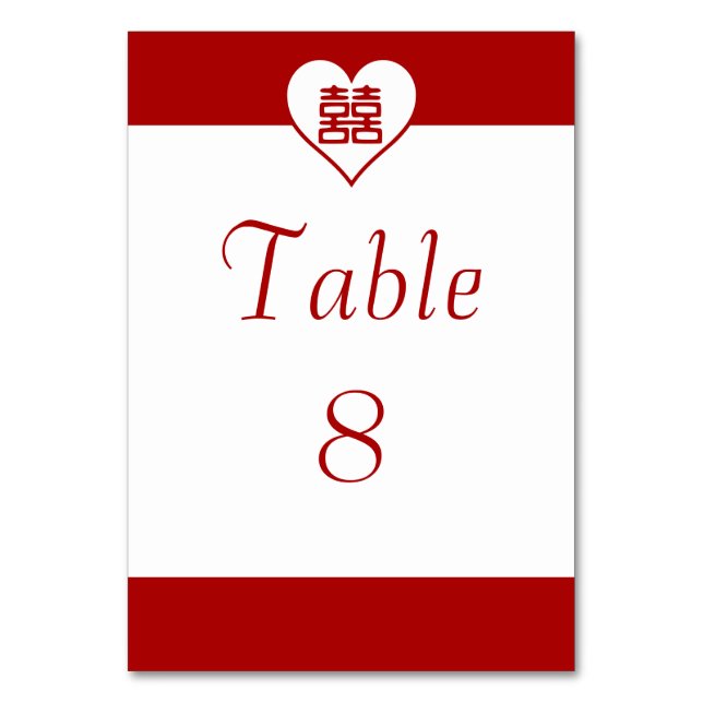 Tarjeta De Mesa Felicidad doble - Corazón rojo audaz (Anverso)