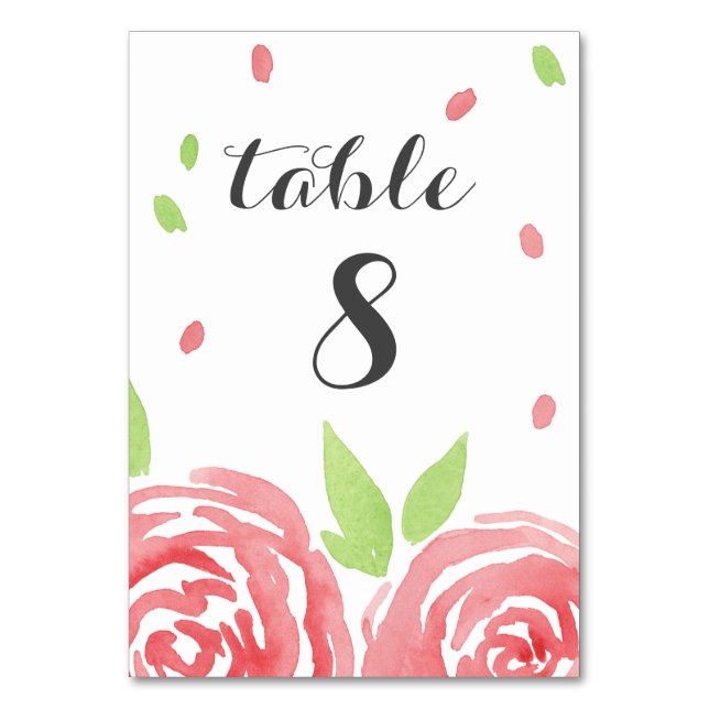 Tarjeta De Mesa Felicidad floral (Anverso)