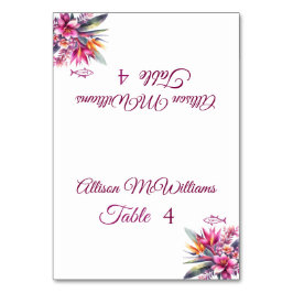 Tarjeta De Mesa Felicidad Tropical Acuarela - Icono de Pescado - B