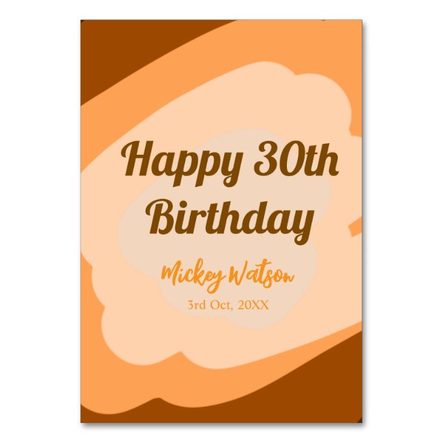 Tarjeta De Mesa Feliz 30 cumpleaños otoño rústico de Halloween de  (Anverso)