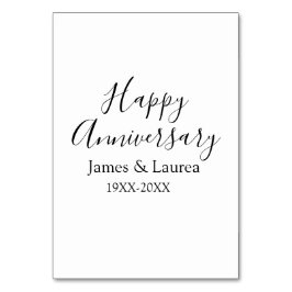 Tarjeta De Mesa Feliz aniversario boda fecha año simple mi