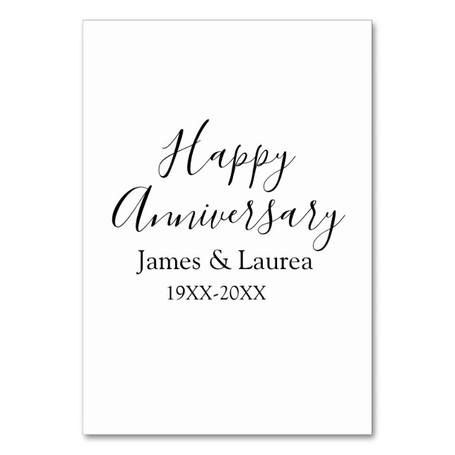 Tarjeta De Mesa Feliz aniversario boda fecha año simple mi (Anverso)