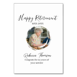 Tarjeta De Mesa Feliz año de jubilación nombre círculo foto jubila