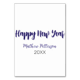 Tarjeta De Mesa Feliz año nuevo púrpura añada de negro año simple