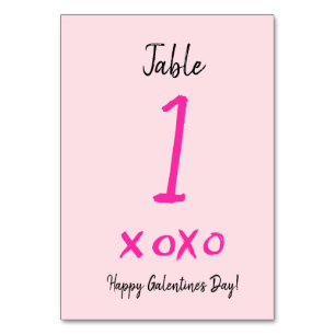 Tarjeta De Mesa Feliz día de Galentine xoxo rosado