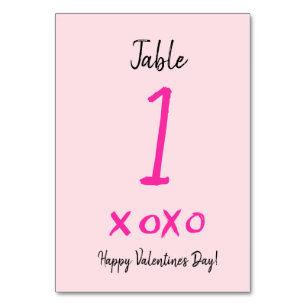 Tarjeta De Mesa Feliz día de San Valentín xoxo rosado