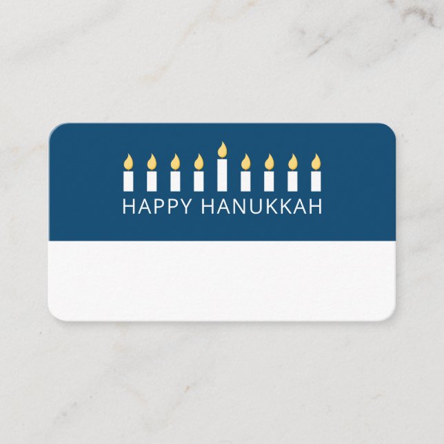 Tarjeta De Mesa Feliz Hanukkah | Sencillo y moderno saludo a la ve (Anverso)