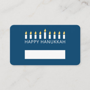 Tarjeta De Mesa Feliz Hanukkah  Sencillo y moderno saludo de velas