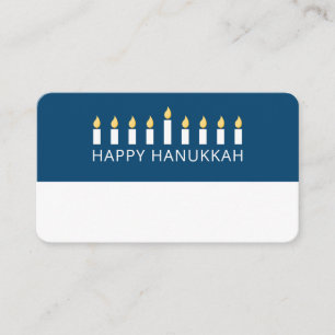 Tarjeta De Mesa Feliz Hanukkah  Sencillo y moderno saludo de velas