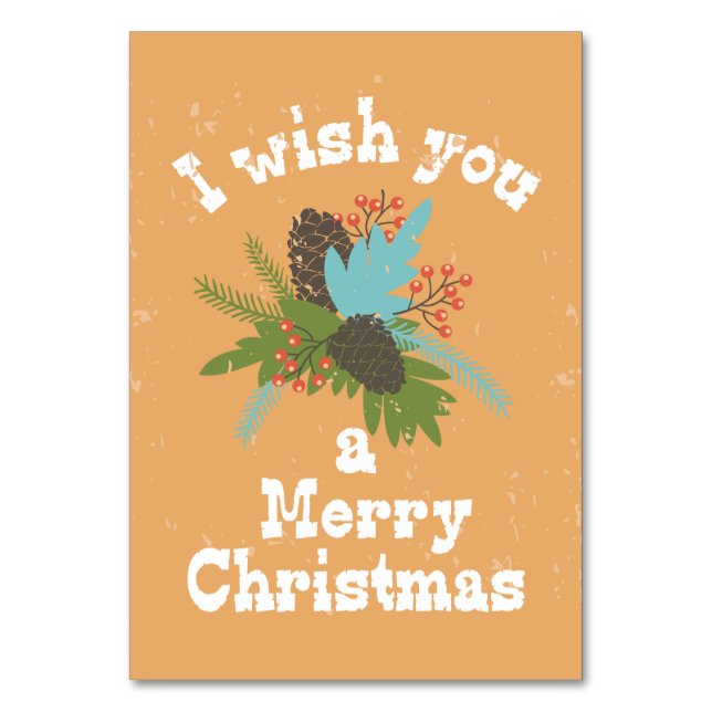 Tarjeta De Mesa Feliz Navidad Decoración (Anverso)
