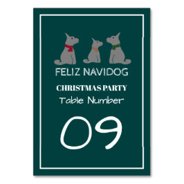 Tarjeta De Mesa Feliz Navidog, tabla de Navidades al estilo españo