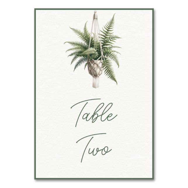 Tarjeta De Mesa Fern: Planta de vegetación botánica de Moda Boho M (Anverso)