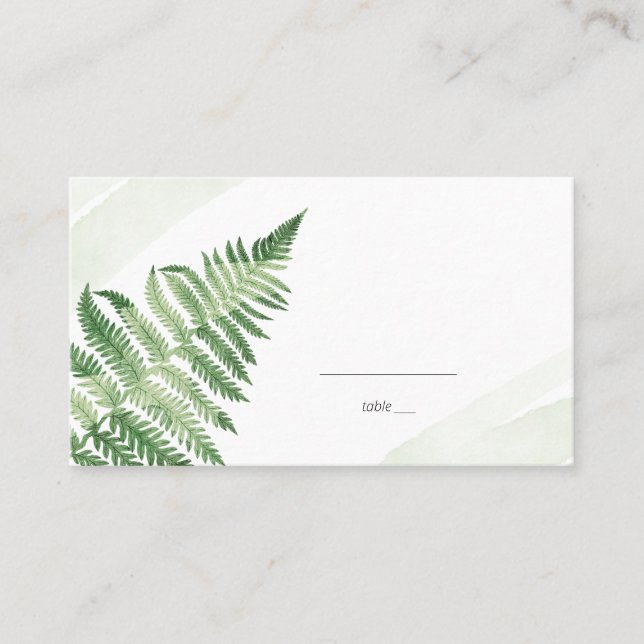 Tarjeta De Mesa Fern verde minimalista (Anverso)