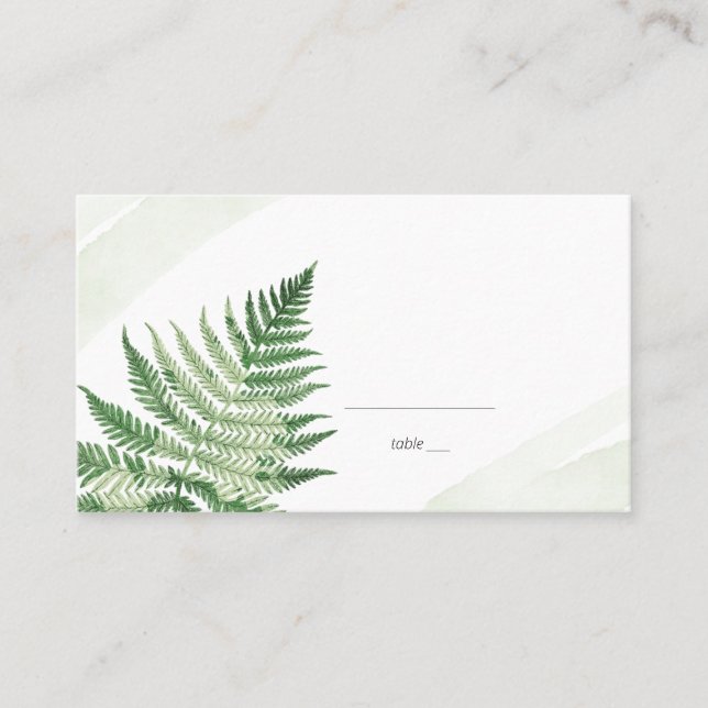 Tarjeta De Mesa Fern verde minimalista (Anverso)