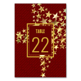 Tarjeta De Mesa FESTIVE STARS Holiday Blessing Personalizable Rojo