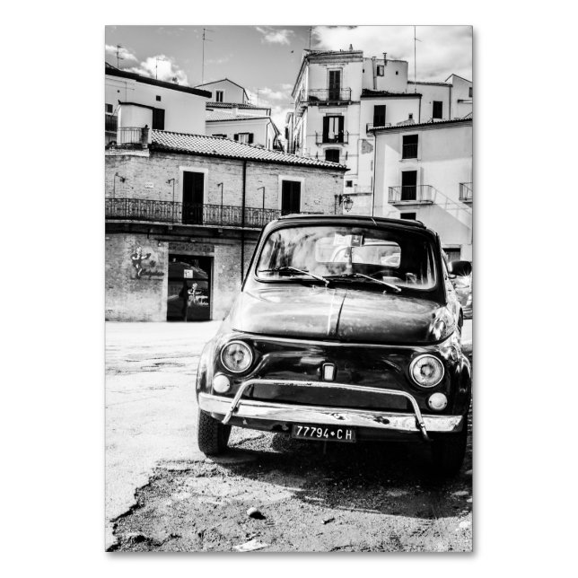 Tarjeta De Mesa Fiat 500, cinquecento en Italia, regalo clásico de (Anverso)
