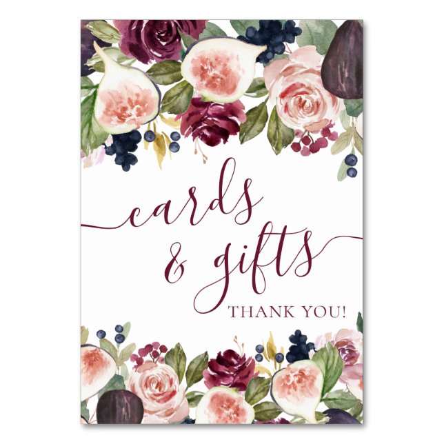 Tarjeta De Mesa Fibras en Blogueo | Regalo floral rústico elegante (Anverso)
