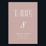 Tarjeta De Mesa Ficha boda de texto de guión elegante pintado de c<br><div class="desc">Los números de tabla de boda de texto de guiones elegantes de color rosa oscuro. Parte de una colección de bodas moderna,  minimalista y elegante. Disponible en diferentes colores.</div>