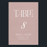 Tarjeta De Mesa Ficha boda de texto de guión elegante pintado de c<br><div class="desc">Los números de tabla de boda de texto de guiones elegantes de color rosa oscuro. Parte de una colección de bodas moderna,  minimalista y elegante. Disponible en diferentes colores.</div>