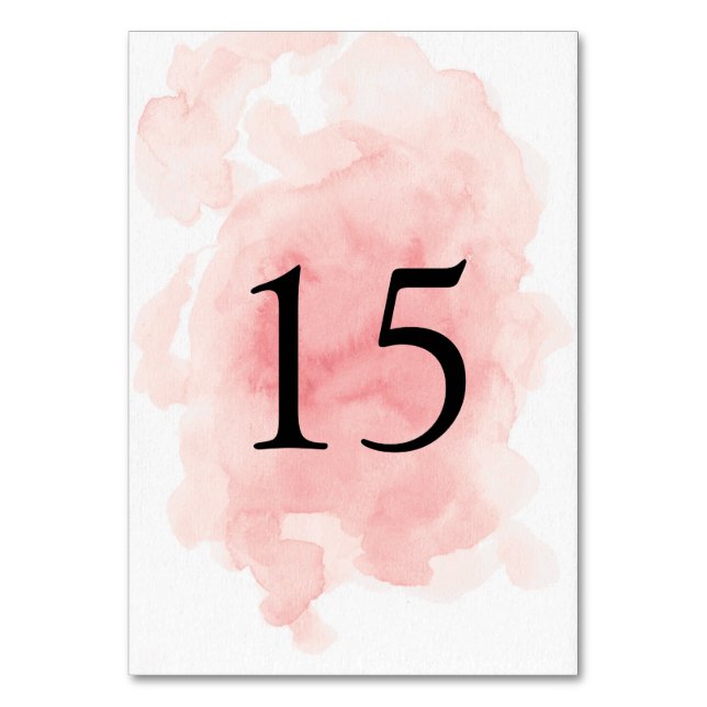 Tarjeta De Mesa Ficha de número de tabla de Boda rosado (Anverso)