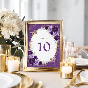 Tarjeta De Mesa Fiebre del Aniversario de la Mariposa Floral de la