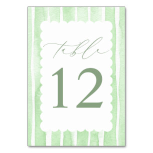 Tarjeta De Mesa Fiesta de baby shower elegante con rayas verdes