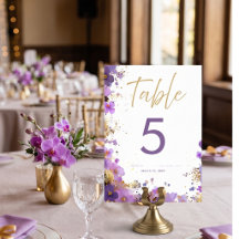 Fiesta de Bat Mitzvah Floral Púrpura y Dorada