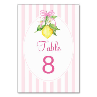 Tarjeta De Mesa Fiesta de Bebé Coquette Limones Rosados