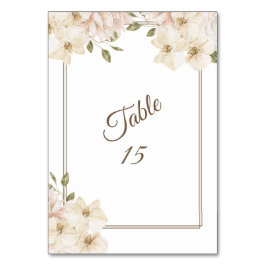 Tarjeta De Mesa Fiesta de Boda Moderna con Vegetación Floral Rosa 