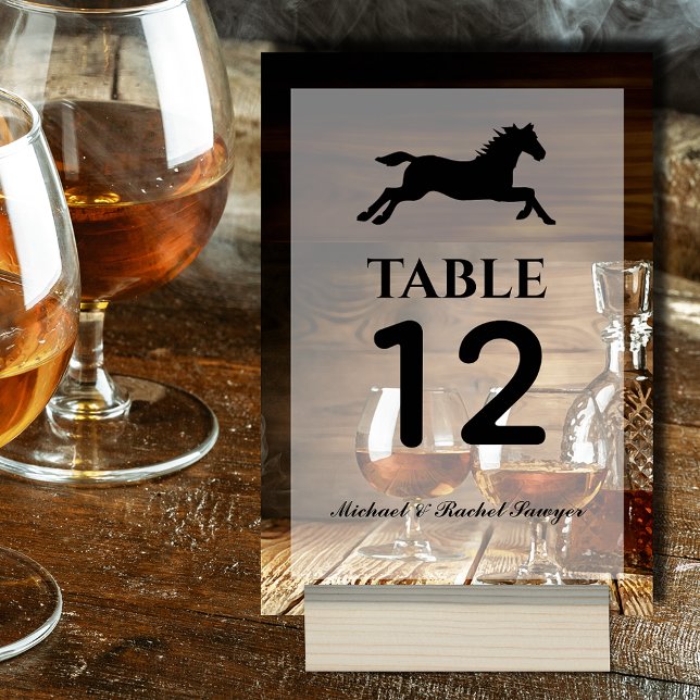 Tarjeta De Mesa Fiesta de Carreras de caballos Rustic Bourbon Derb (Rustic Bourbon Derby Horse Racing Party Table Numbers)