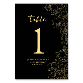 Tarjeta De Mesa Fiesta de cumpleaños de oro negro