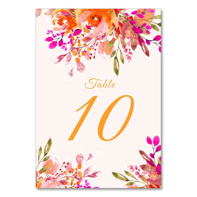 Tarjeta De Mesa Fiesta de cumpleaños romántico floral (Anverso)