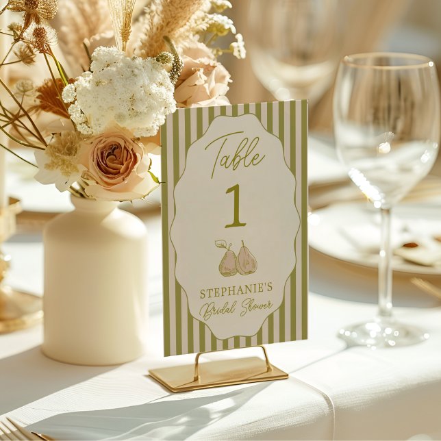 Tarjeta De Mesa Fiesta de Despedida de Soltera de Pera Dibujada a  (Subido por el creador)