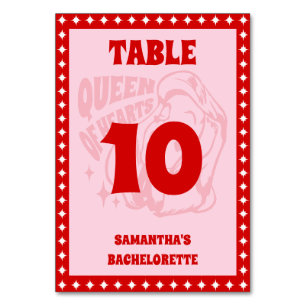 Tarjeta De Mesa Fiesta de Despedida de Soltera Reina de Corazones