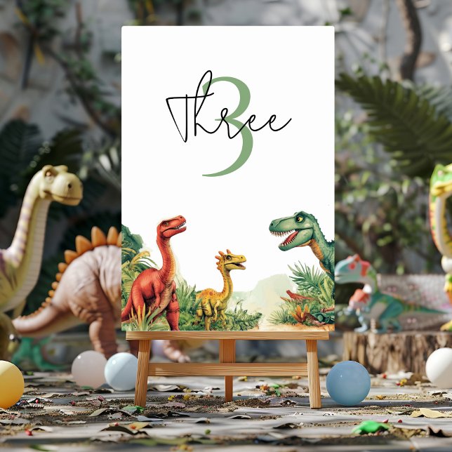 Tarjeta De Mesa Fiesta de dinosaurios de buen tiempo (Subido por el creador)