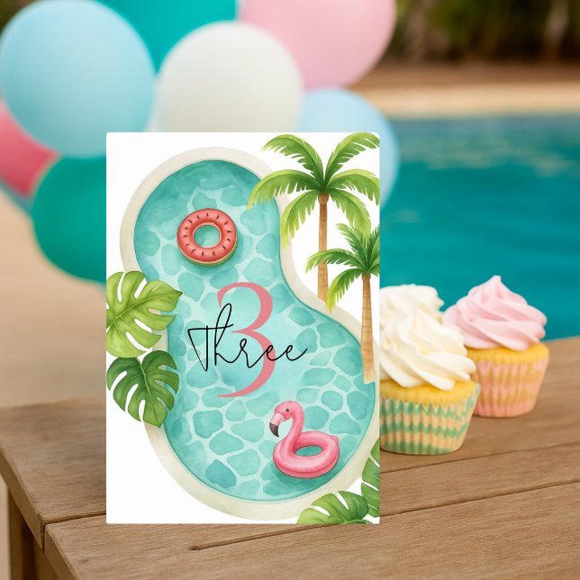 Tarjeta De Mesa Fiesta de grupo tropical | Cumpleaños de los niños (Subido por el creador)