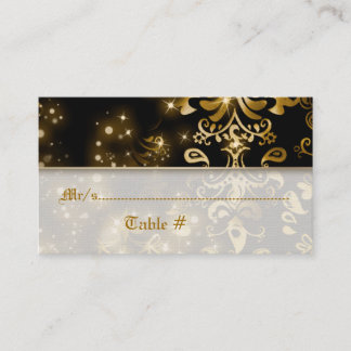 Tarjeta De Mesa Fiesta de invierno boda de oro negro