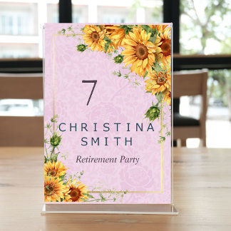 Tarjeta De Mesa Fiesta de Jubilación de Verano Elegante de Giro Rú