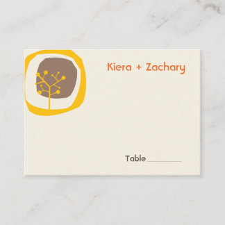 Tarjeta De Mesa Fiesta de la Boda de Otoño Moderno del Anillo de l