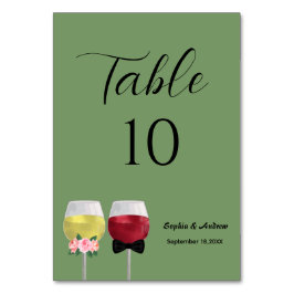 Tarjeta De Mesa Fiesta de la cena de época novia y Boda de vino de