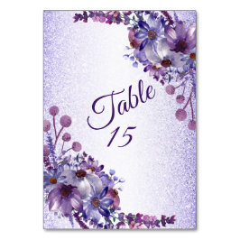 Tarjeta De Mesa Fiesta de matrimonio de Purpurinas florales rosado