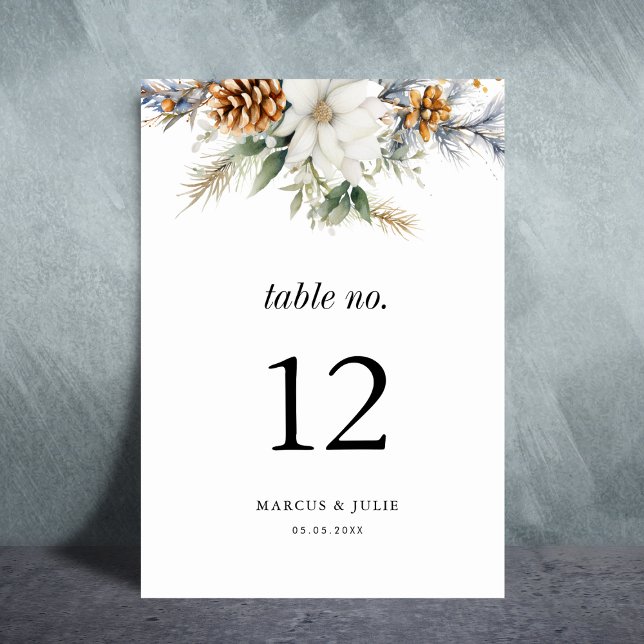 Tarjeta De Mesa Fiesta de matrimonio para Navidades florales de in (Subido por el creador)