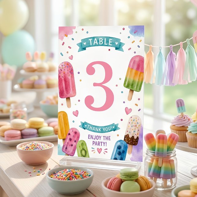 Tarjeta De Mesa Fiesta de Paletas Personalizadas (Subido por el creador)