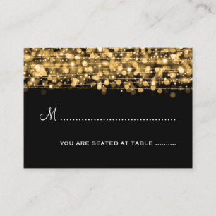Tarjeta De Mesa Fiesta de Placecards boda Sparkles Gold