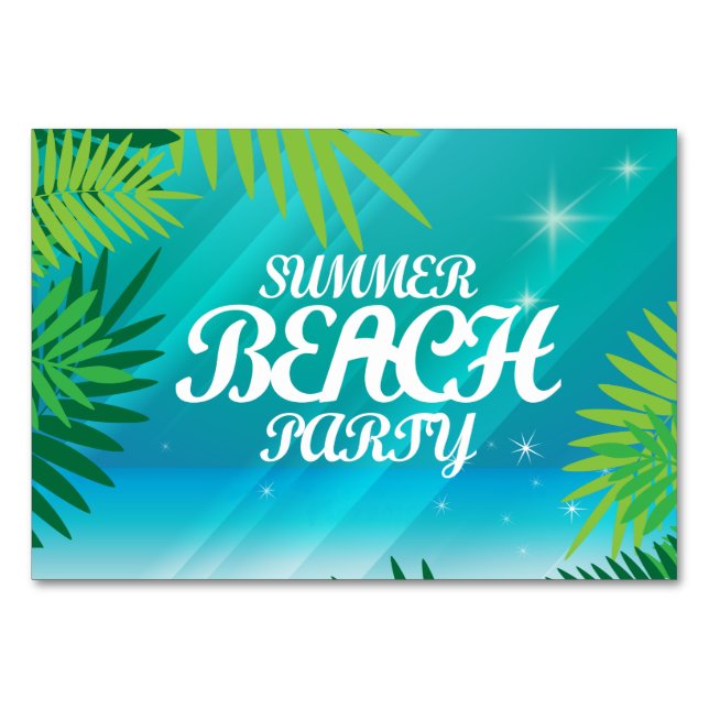 Tarjeta De Mesa Fiesta de Summer Beach (Anverso)