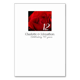 Tarjeta De Mesa fiesta del 40º aniversario de bodas de rubí Rosa R