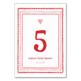 Tarjeta De Mesa Fiesta del corazón rosa y rojo de San Valentín