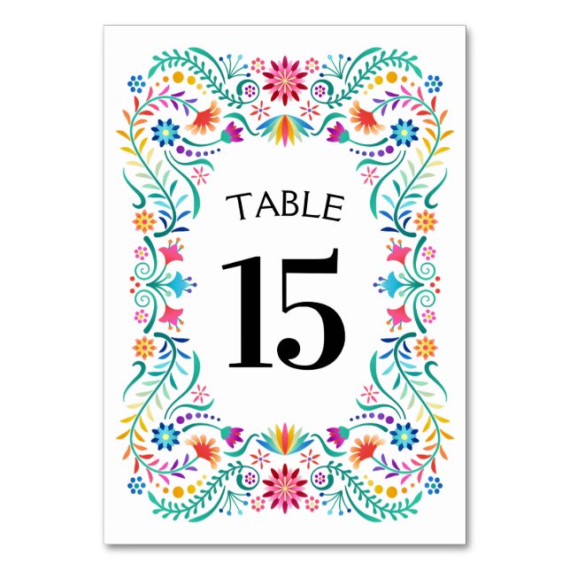 Tarjeta De Mesa Fiesta Floral Birthday Shower Boda (Anverso)